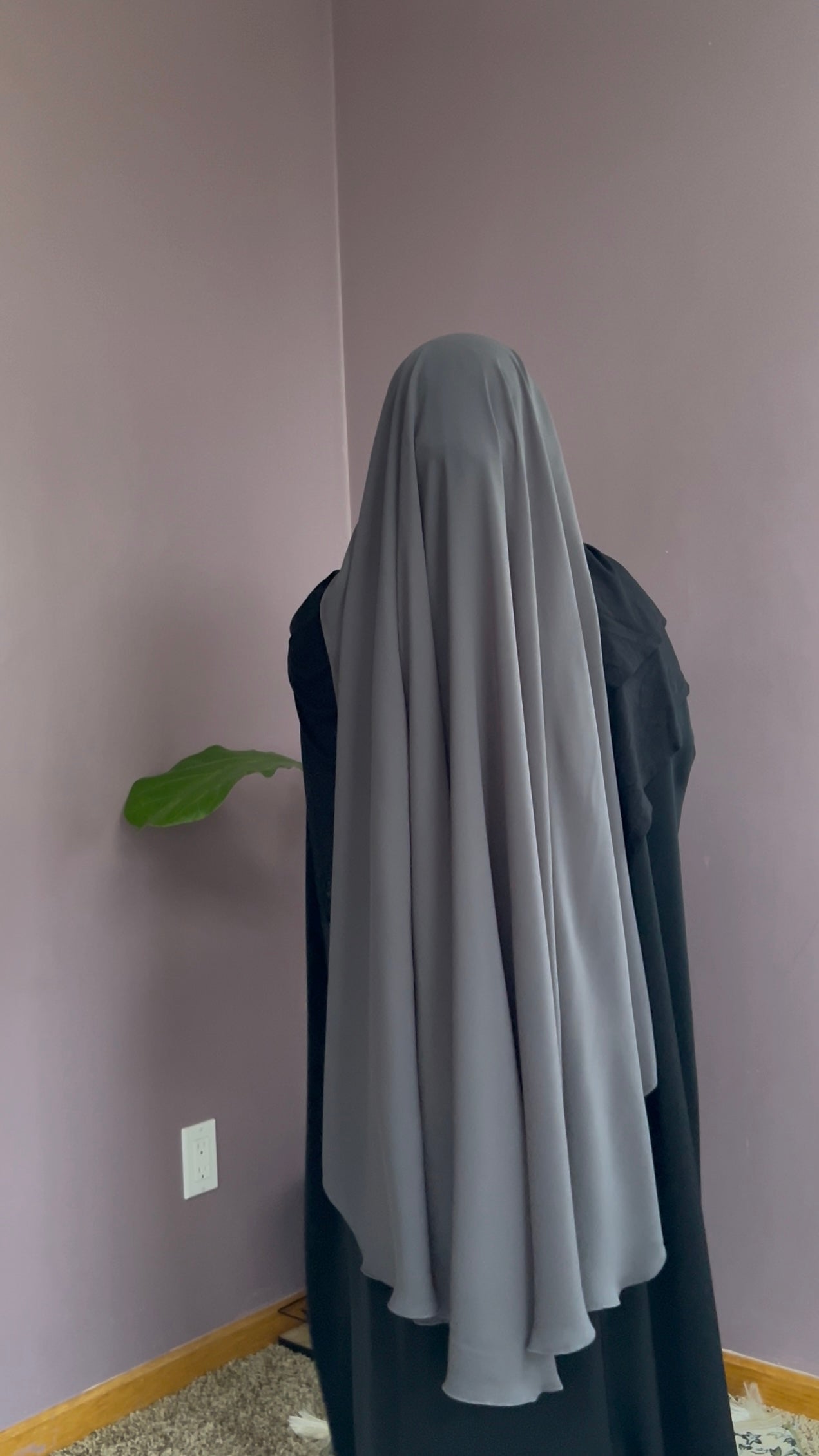 XL - round long elastic hijab + matching half niqab