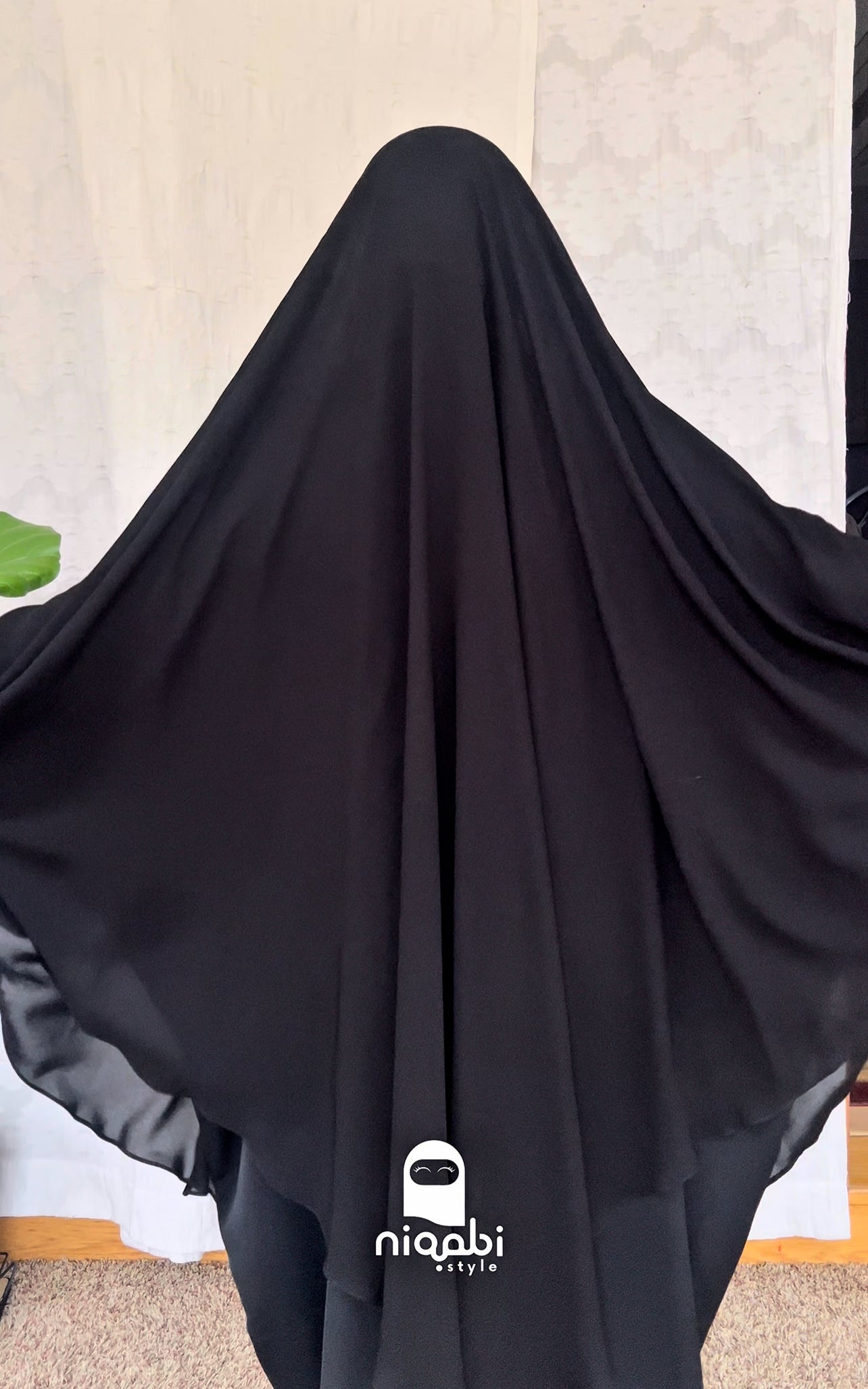 floor length Saudi elastic khimar
