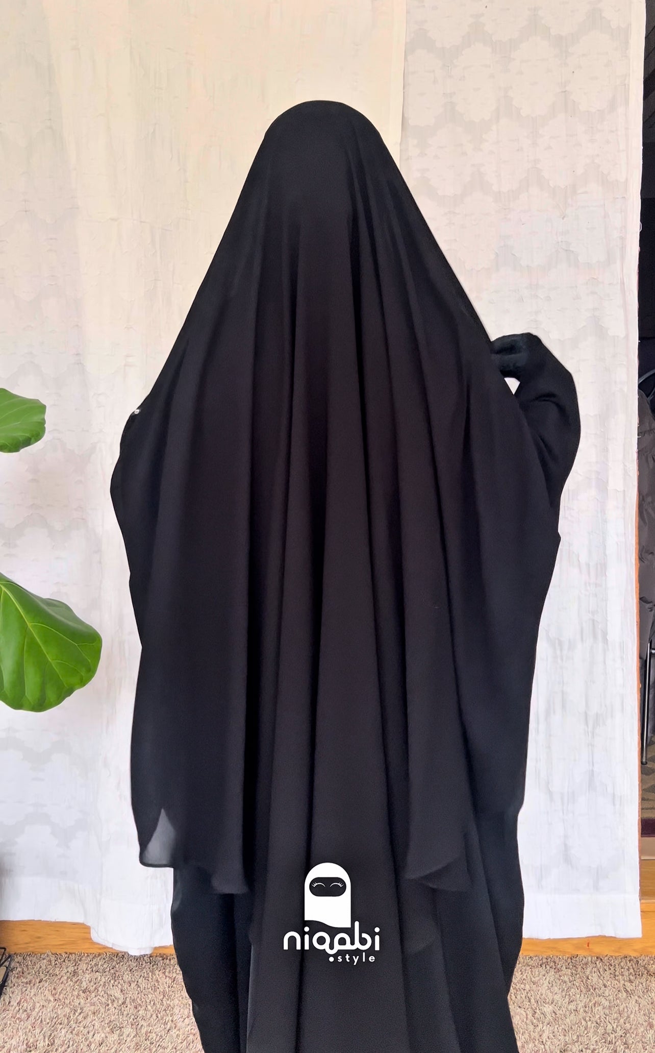 floor length Saudi elastic khimar