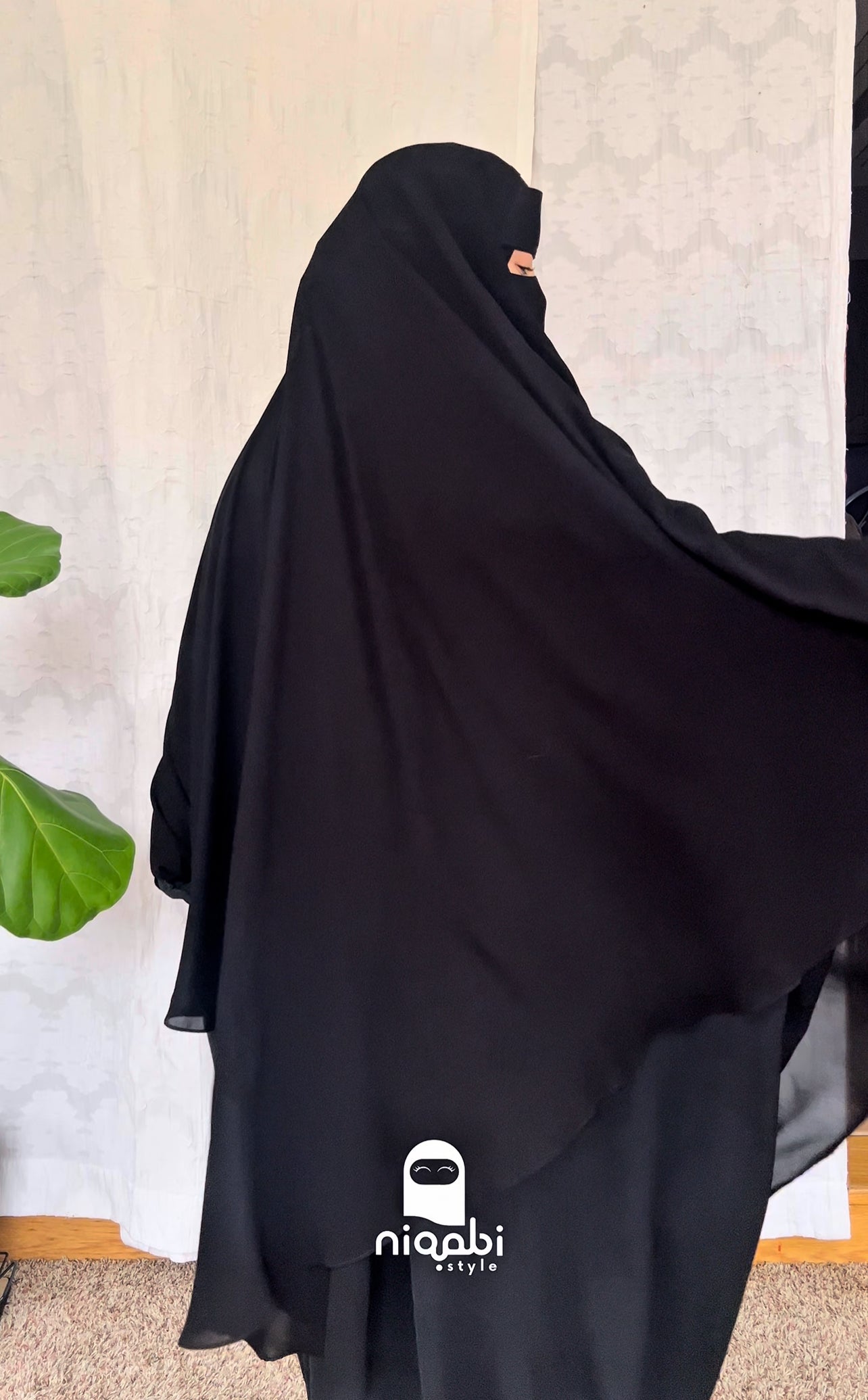 floor length Saudi elastic khimar