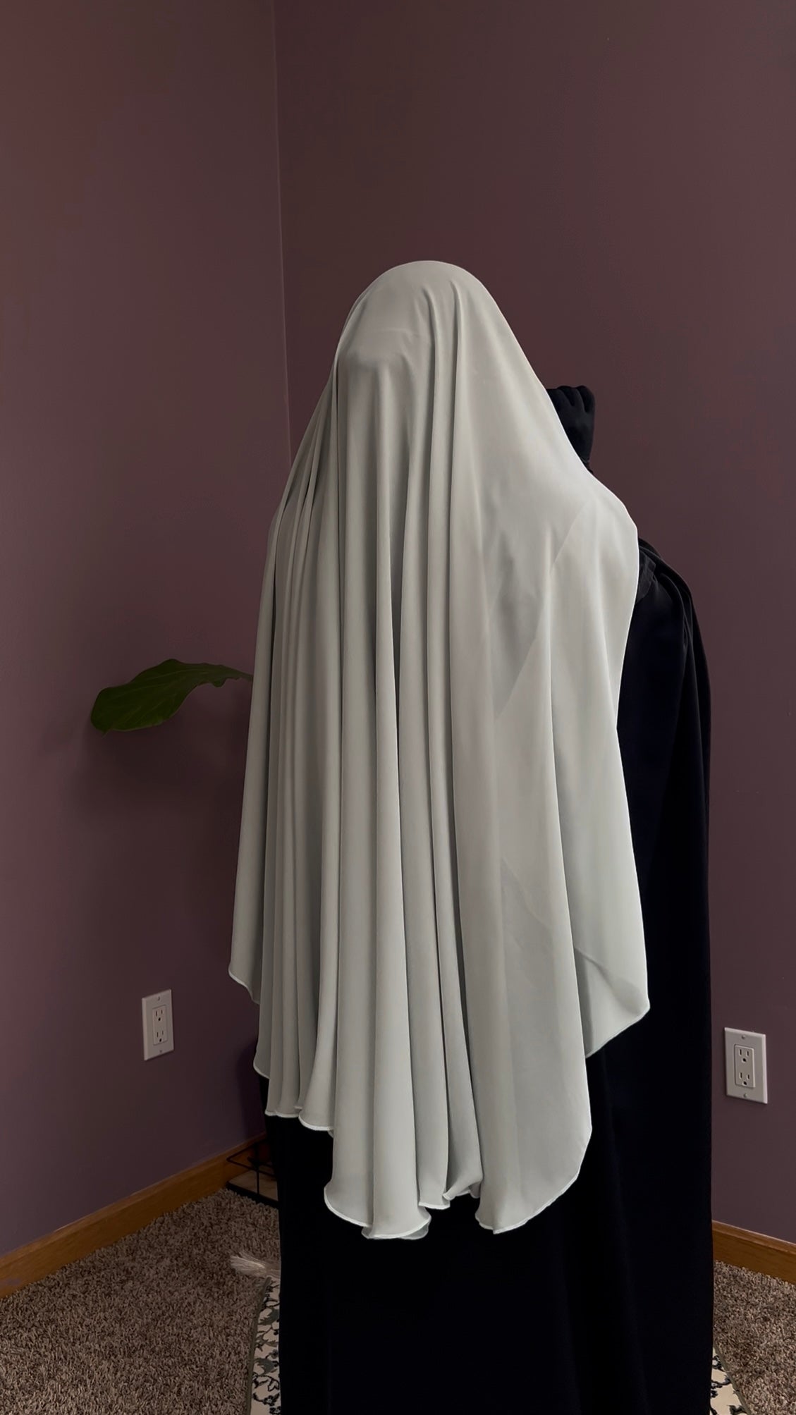 XL - round long elastic hijab + matching half niqab
