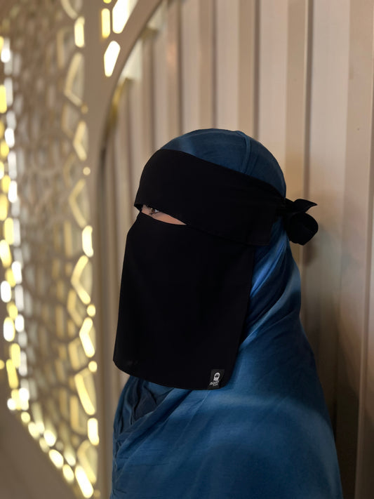 Saudi style makeup niqab with nose string