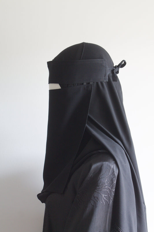 Plain Saudi Style Niqab tie back