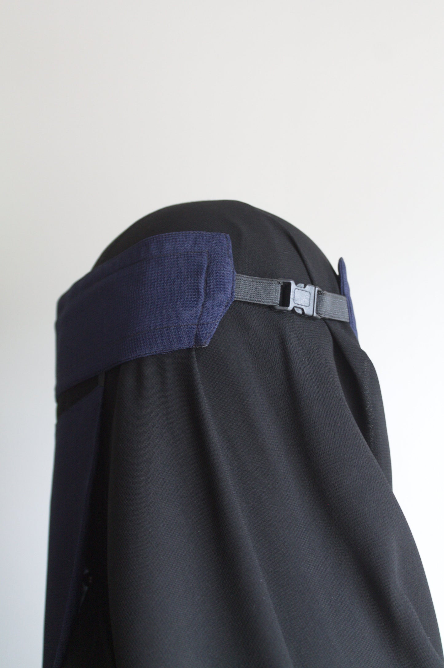 navy Saudi Style Niqab, with clip snap