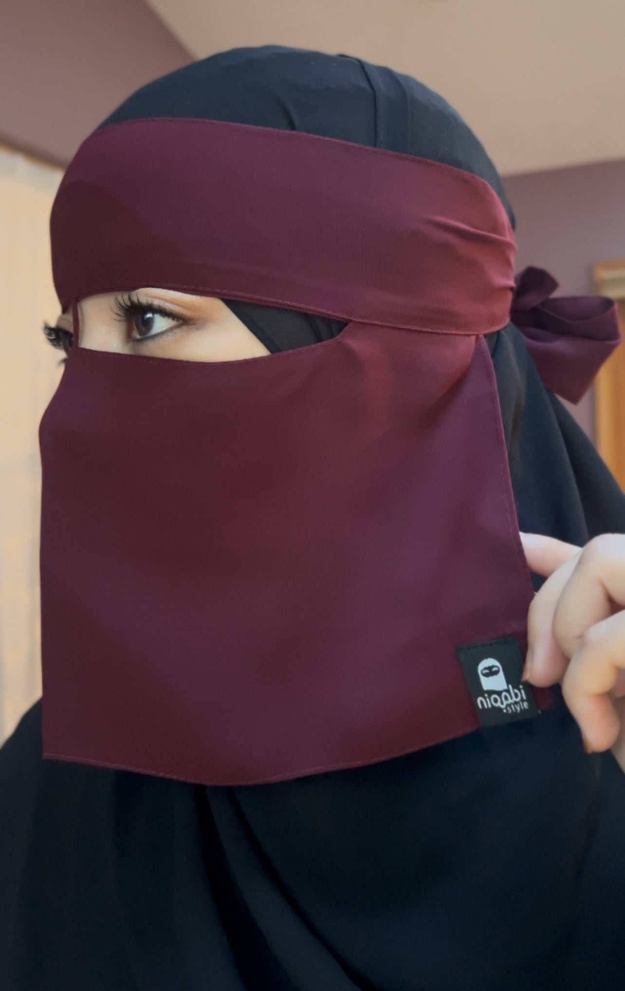shortie niqab with nose string