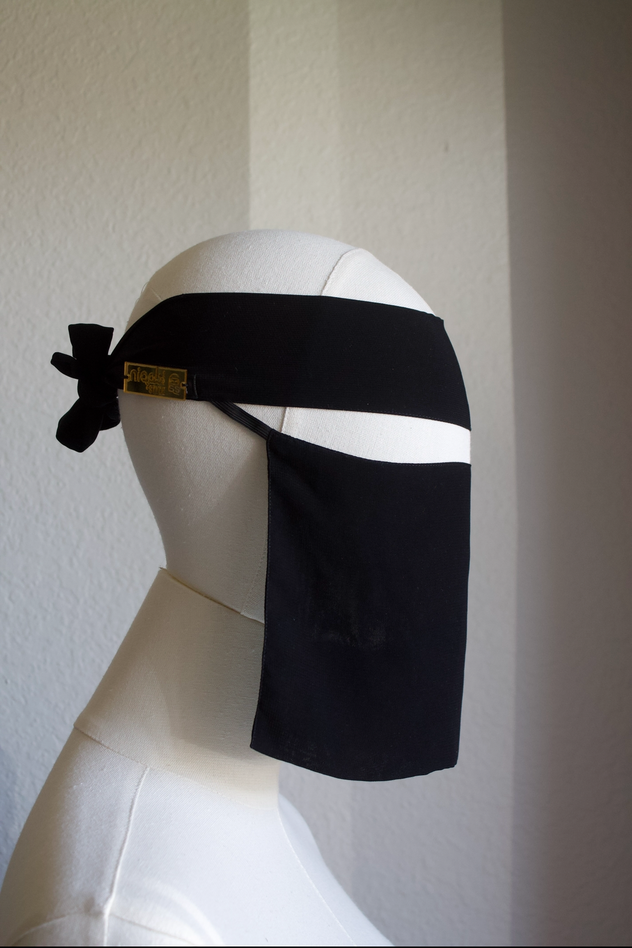 soft band Niqab (gold logo slanted elastic band)