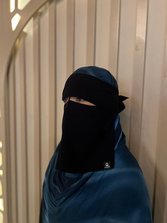Saudi style makeup niqab with nose string