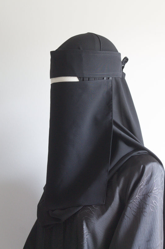 Plain Saudi Style Niqab tie back